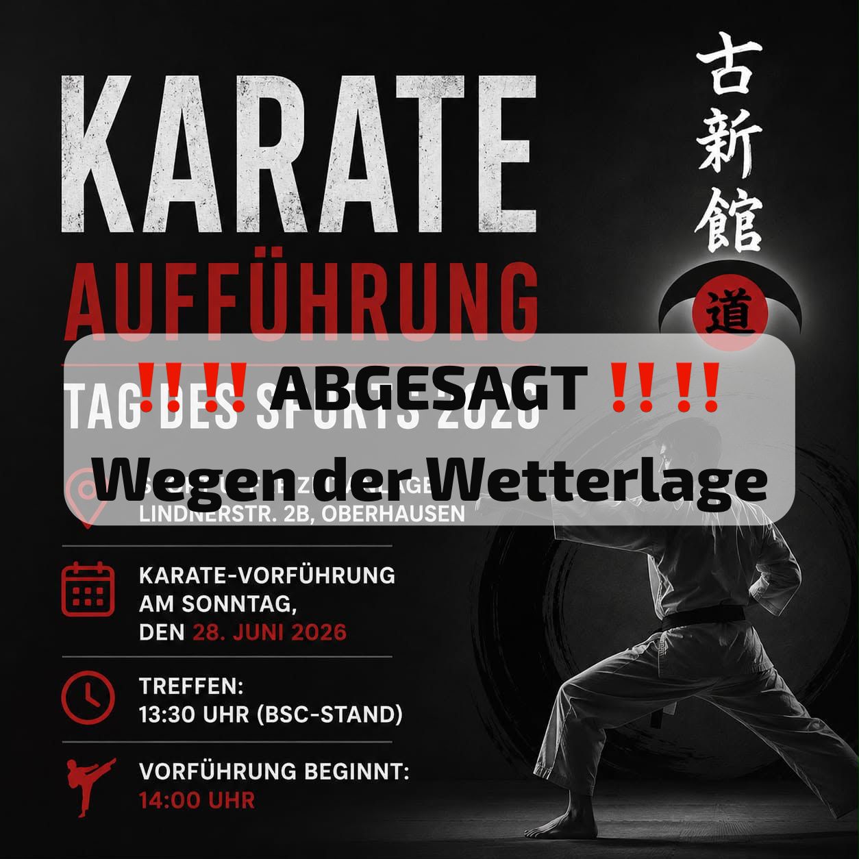 Tag des Sports - 28.06.2026 - Absage